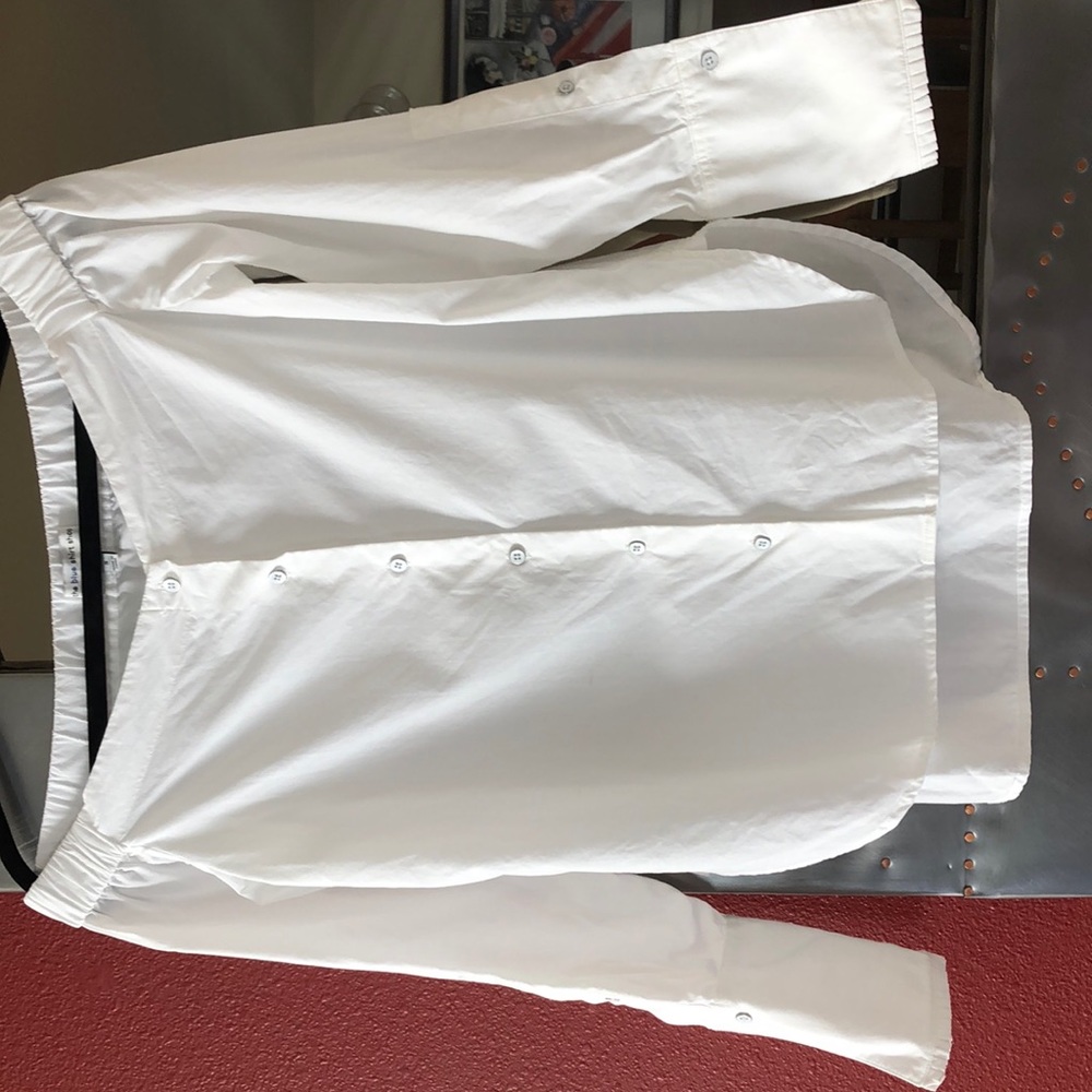 White cotton off shoulder shirt